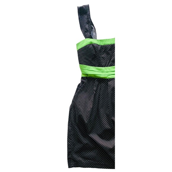 RUBY ROX Dress Black White Polka Dots Neon Green Womens Misses Size 9 NEW NWT - Picture 14 of 15